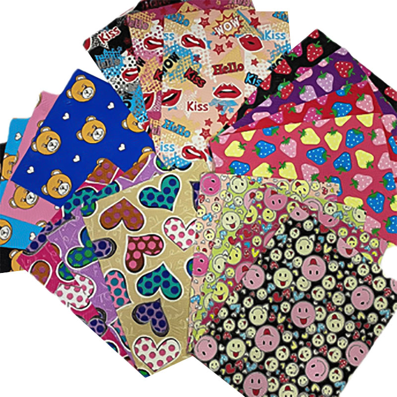 Couro artificial impresso colorido para bolsa