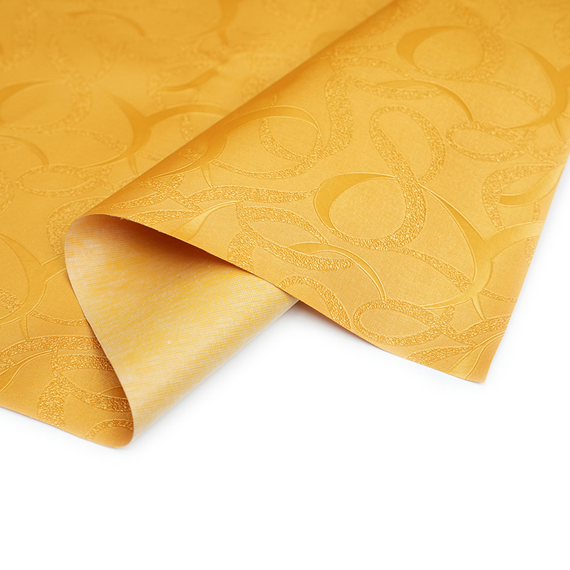 Couro sintético de PVC amarelo para decoração